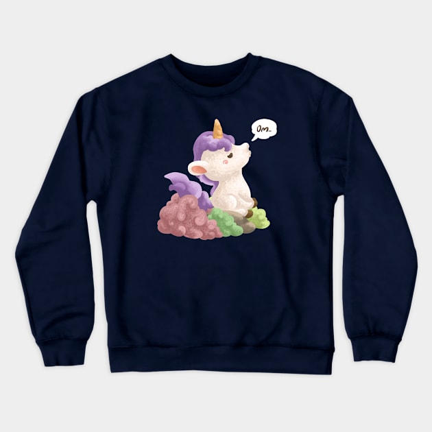 Meditate Unicorn Crewneck Sweatshirt by Khotekmei